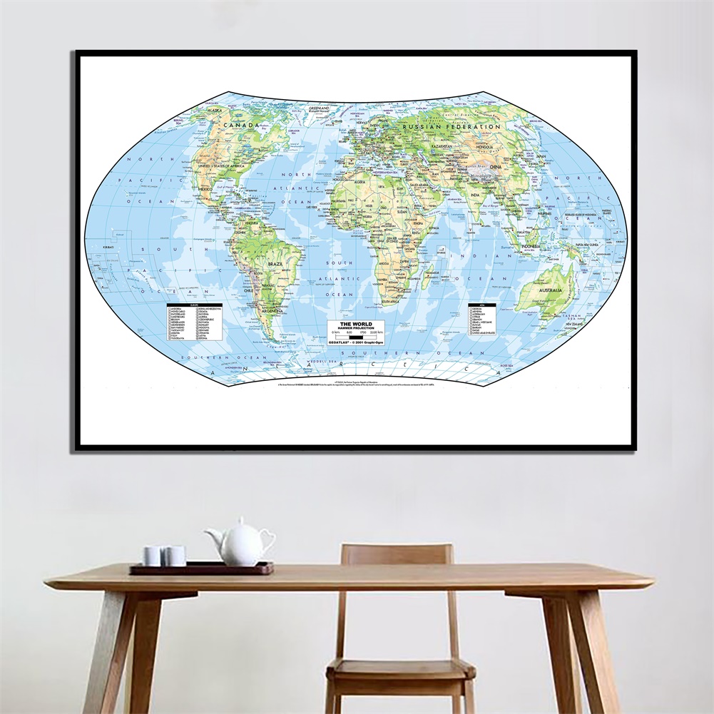 !HOT! World Map No-fading Wall Paper Map of The World Without National ...