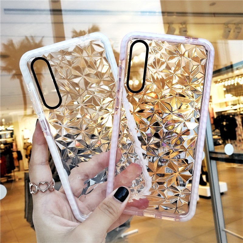 Diamond Pattern Anti Fall Phone Case for iPhone 7 8 6 6S Plus X XS Max ...