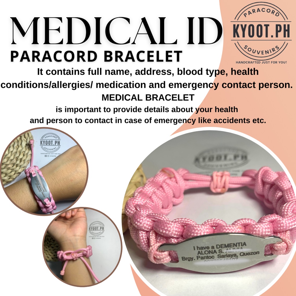 Paracord on sale medical bracelet