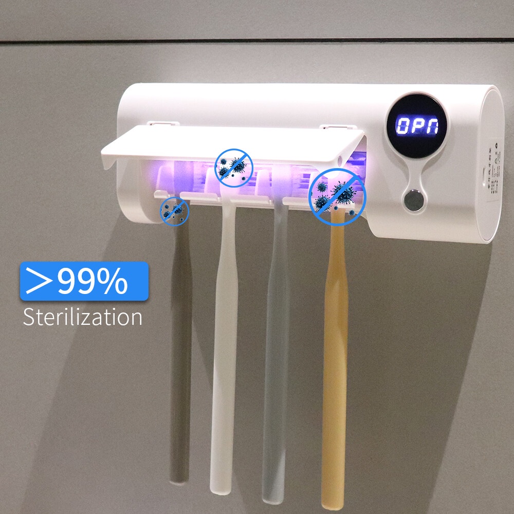 Ultraviolet Toothbrush Sterilizer UV Light Toothpaste Dispenser