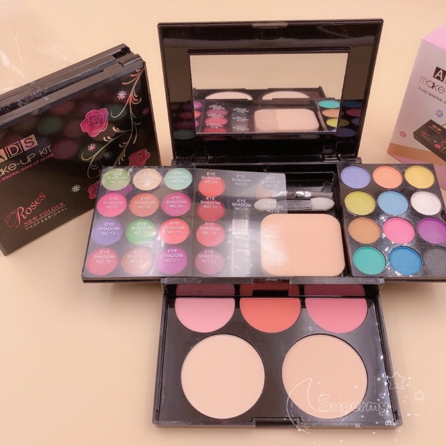 ADS 33 color makeup set eyeshadows box complete set eyeshadow lip blush