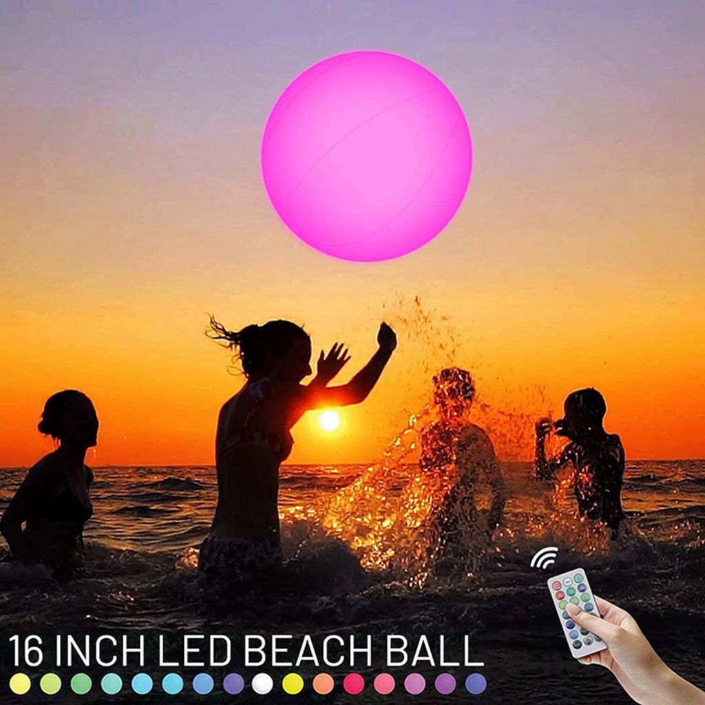 Glowing Beach Ball Swimming Pool Toy 16 Colors Glow Ball Inflatable