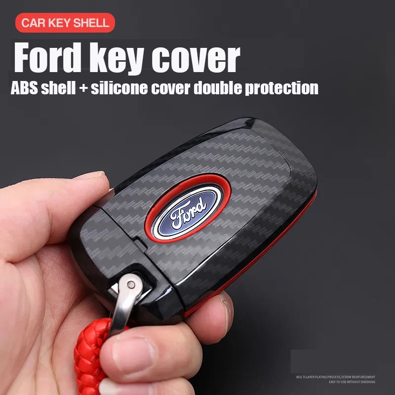 Ford Carbon Fiber Car Key Case Keychain Wallet New Car Logo Keychain ...