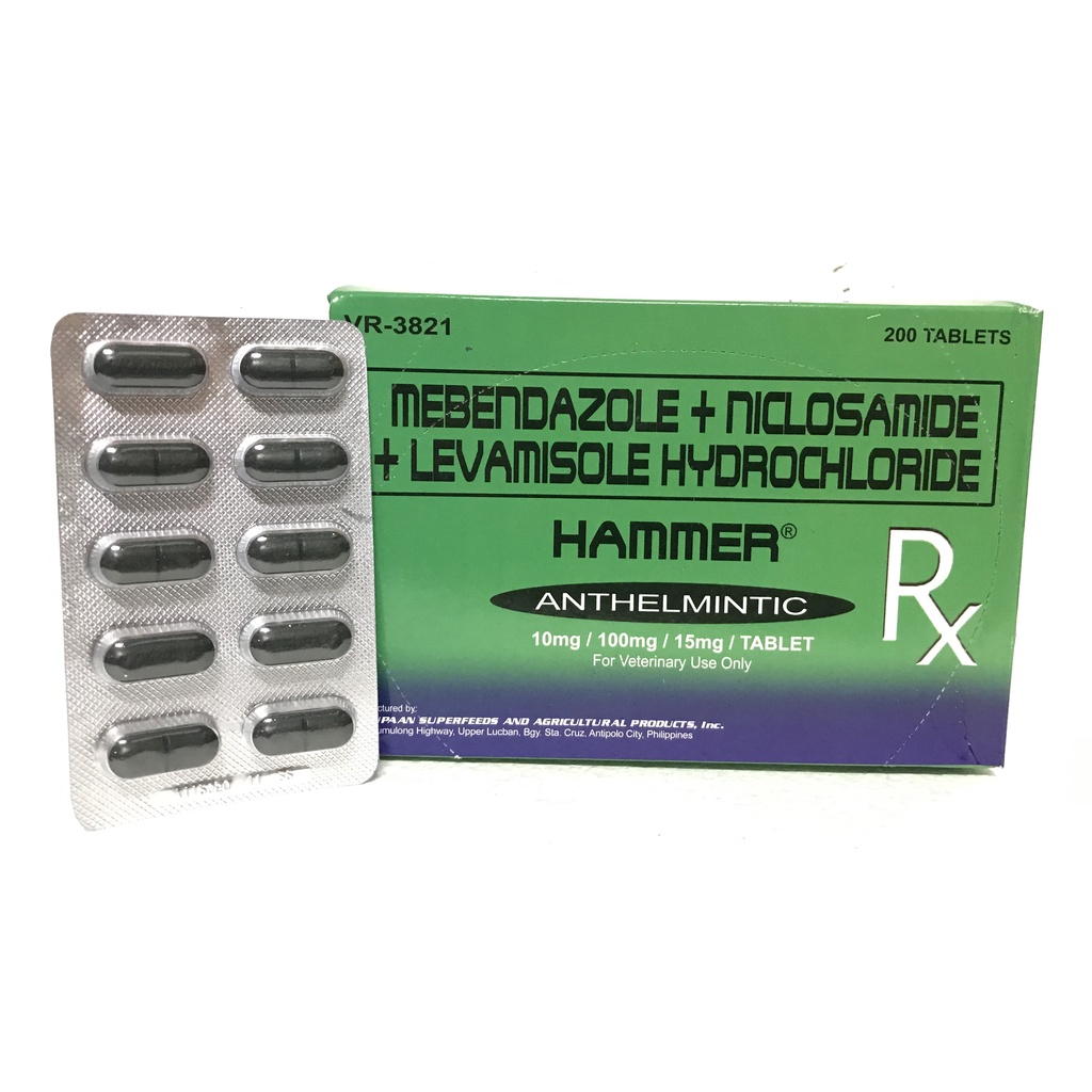 10 PCS. HAMMER TABLETS ANTHELMINTIC/DEWORMER FOR GAMEFOWL (Sold by