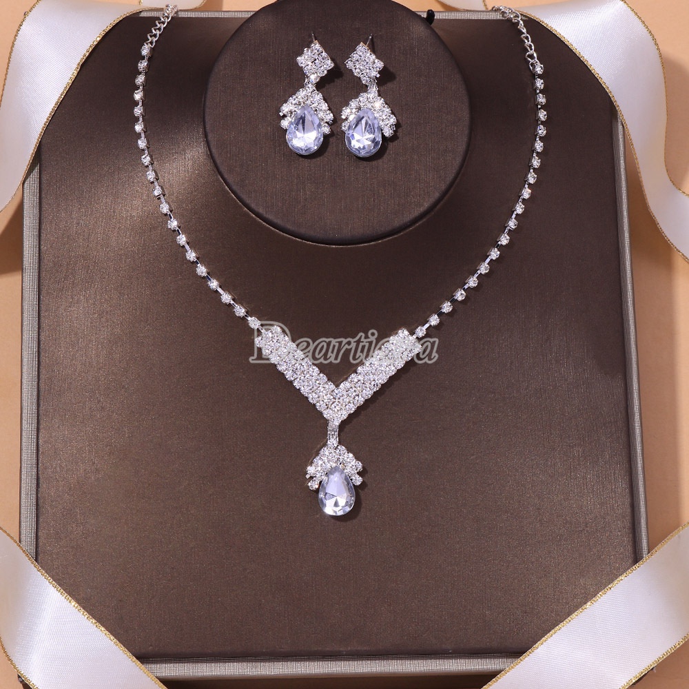 Fashion Drop Necklace Earring Set Bridal Jewelry Simple Jewelry Set