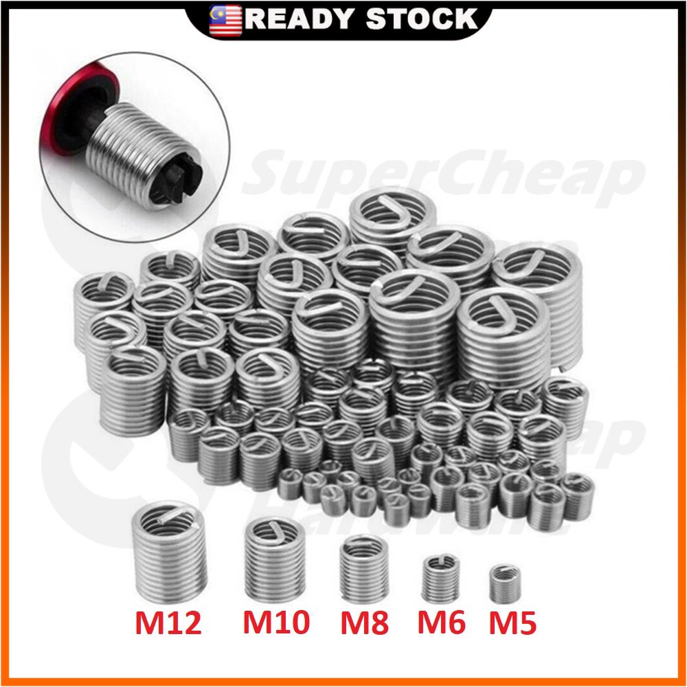 Stainless Steel Helicoil Thread Insert Repair Recoil Kit Coiled Wire