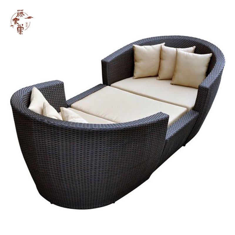 Sun Lounger Outdoor Balcony Outdoor Garden Courtyard Ratten Bed Sunshine Room Beach Rattan Chair
