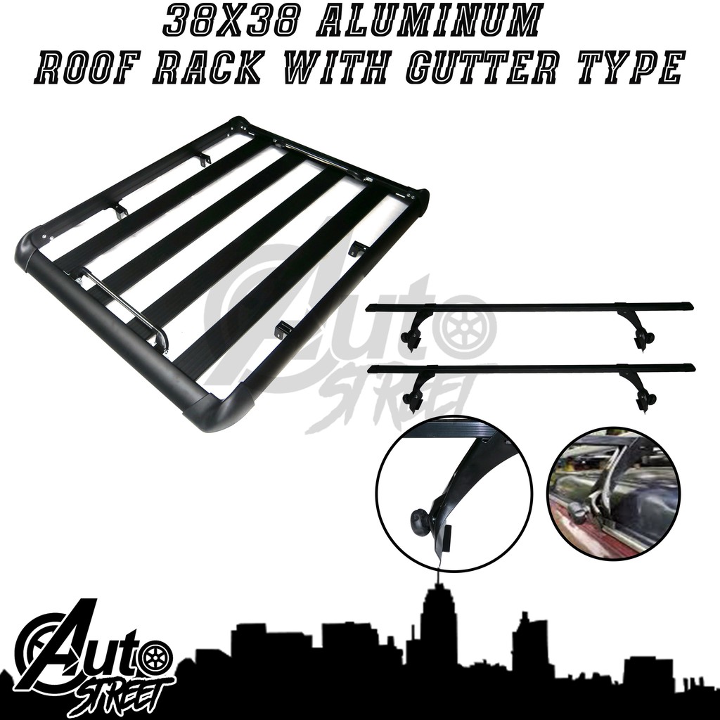 Aluminum Roof Rack Topload Carrier (Black)Gutter TYPE | Shopee Philippines