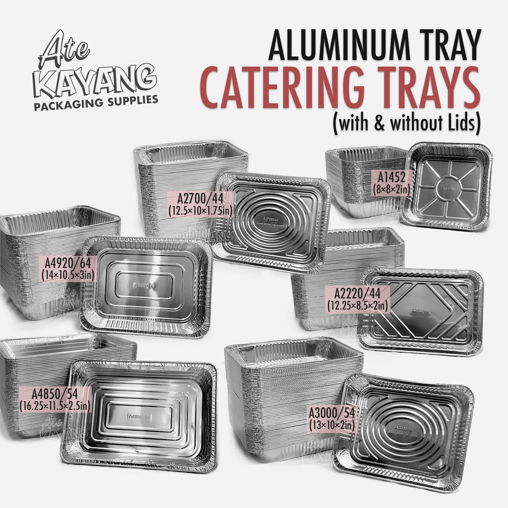 Aluminum tray with Lid [SET!] Catering tray, Pans Shopee Philippines