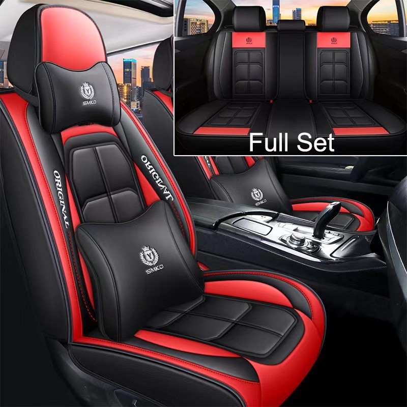 Universal Leather Car 5 Seat Cover Full Set, All Front/Rear Automotive