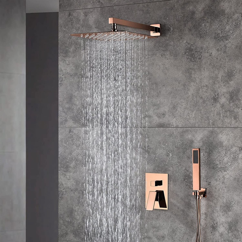 Rose gold showers set constant concealed control concealed embedded