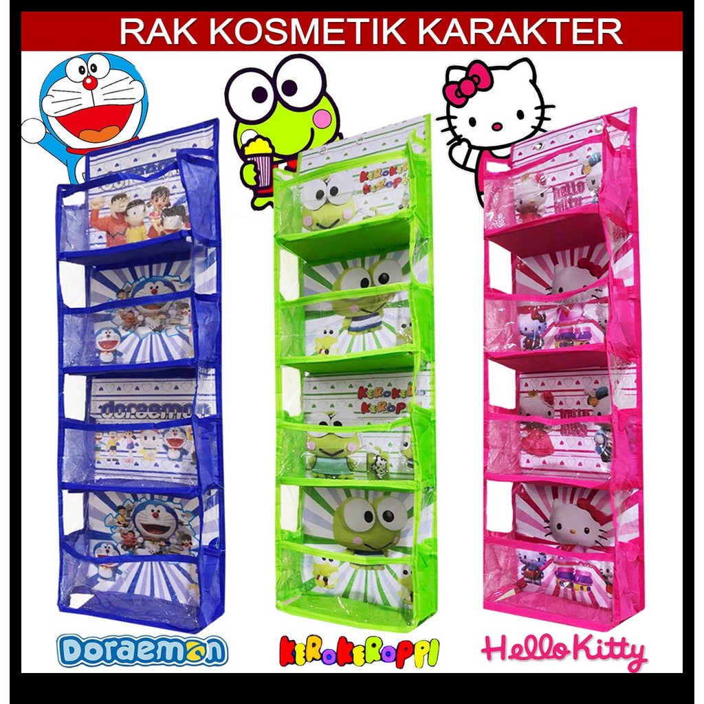 Multipurpose HANGING COSMETIC RACK | Doraemon HELLO KITTY KEROPI ...