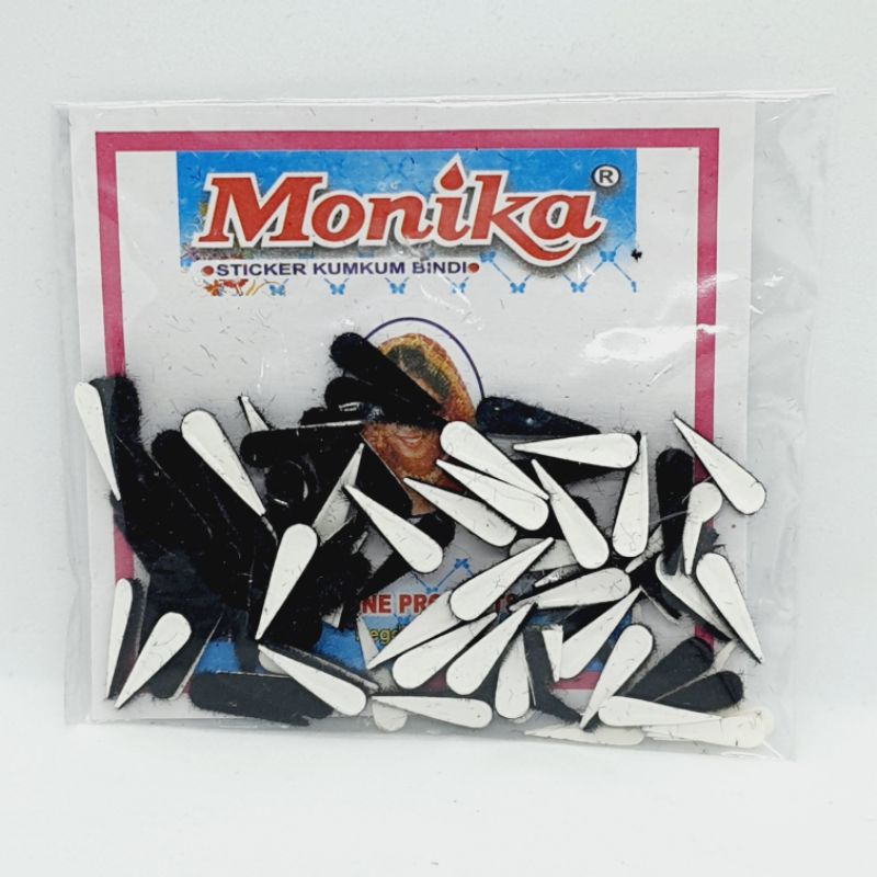 Double Pack Monika KUM KUM Sticker Pottu / Medium Black Red Bindi