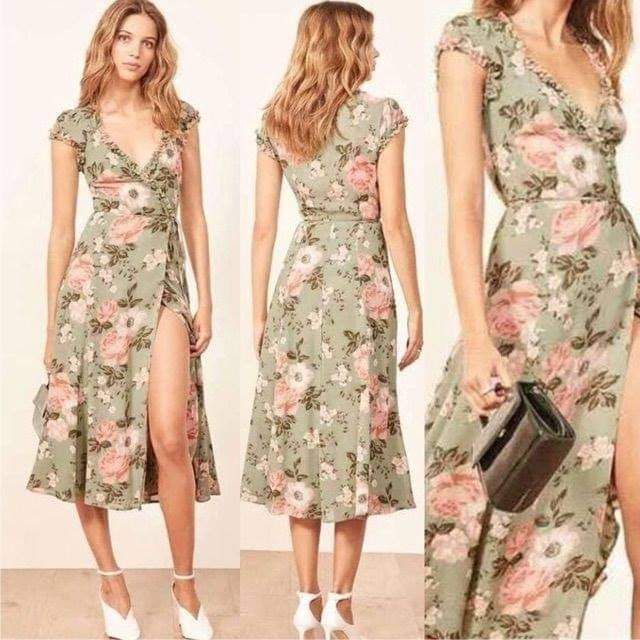 Willow Floral Wrap Dress Coachella Bohemian rhapsody Casual Formal Party Dress