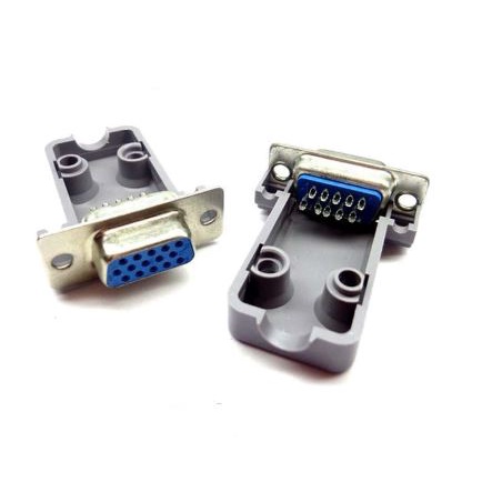 Db15 female HD 720p Vga Connector solder with cover - d-sub 15 pin f-f ...