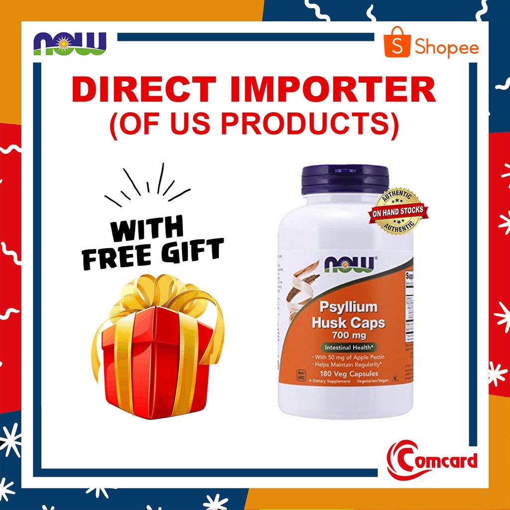 Now Foods, Psyllium Husk Caps, 700 mg, 180 Veg Capsules | CPM | Shopee ...