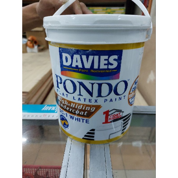 Davies Pondo Flat Latex High Hiding Undercoat 4Ltrs / Gallon UC1 White