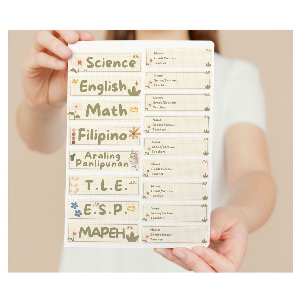 CUTE AESTHETIC SUBJECT AND NAME STICKER SET Shopee Philippines