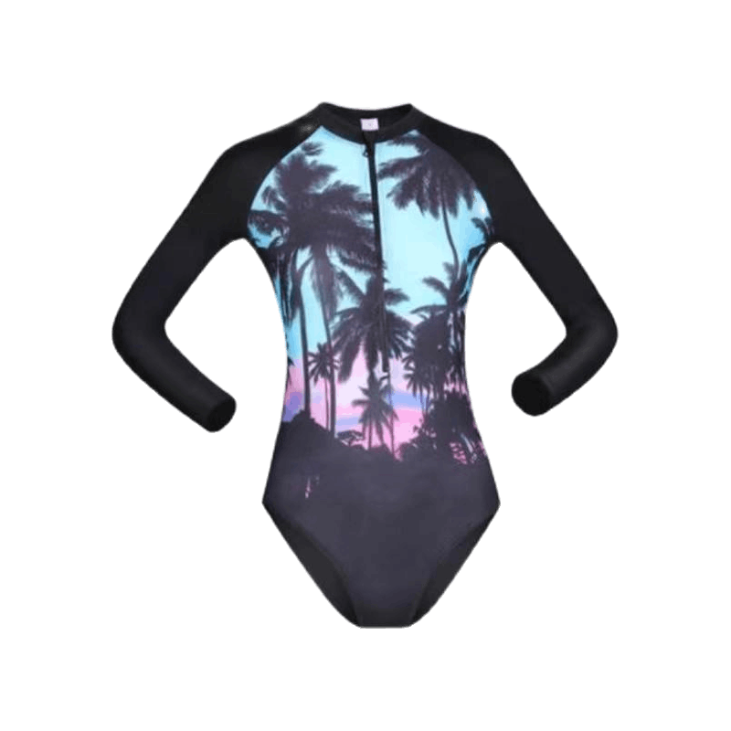 Enna Swimwear ZIP-Up With String One Piece Swimsuit Rashguard Without ...