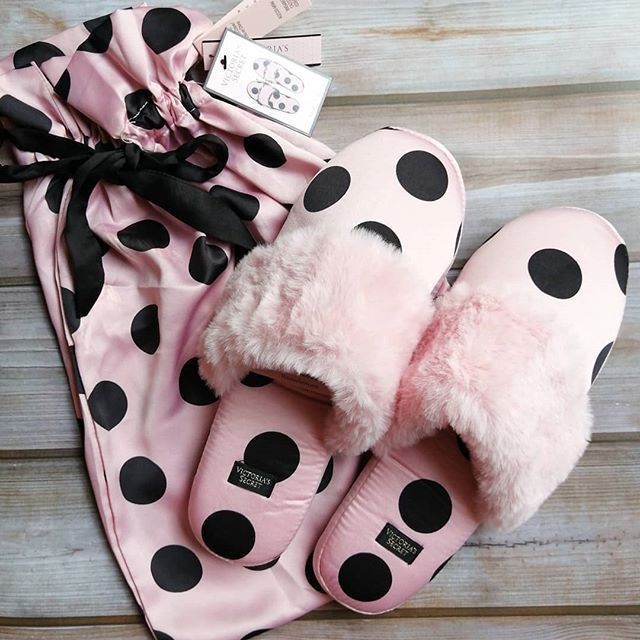 Victoria secret slippers online polka dot