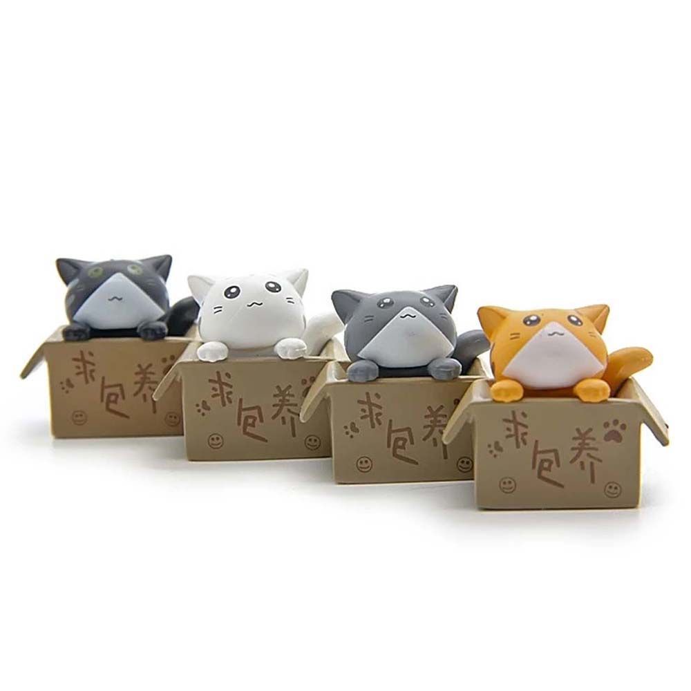 TWINKLE 4 Pcs Miniature Cats in Boxes Figurines | Shopee Philippines