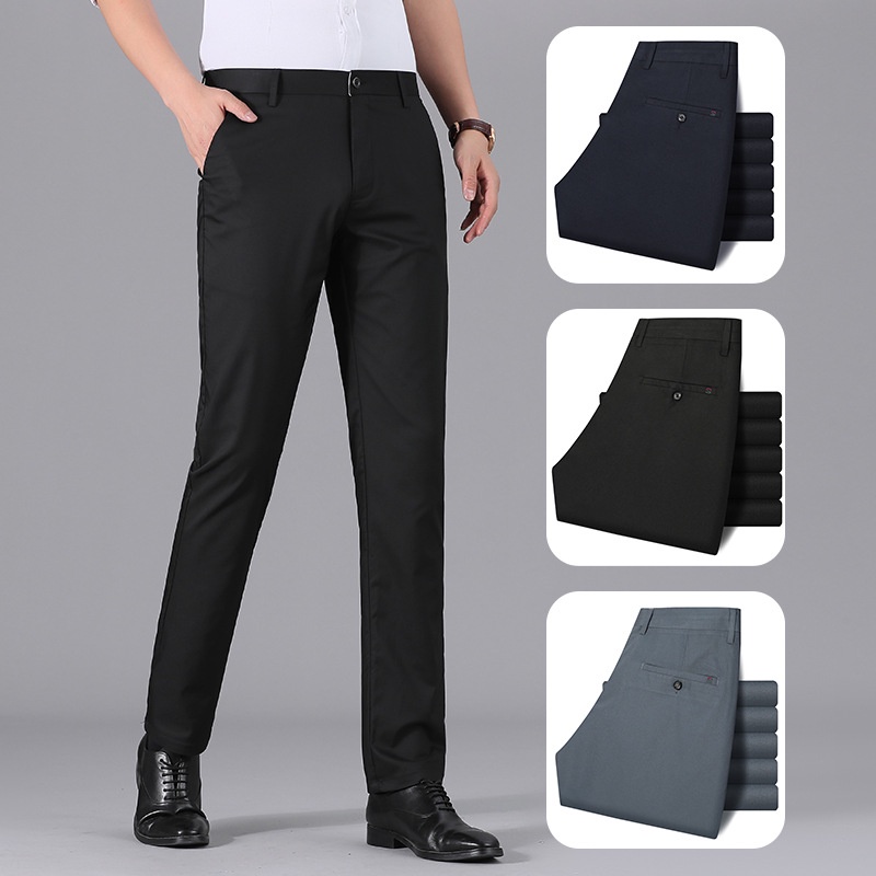 New middleaged men's business trousers stretch noniron casual pants