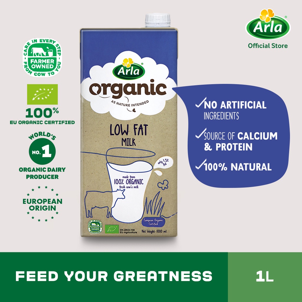 Arla Organic Low Fat Milk 1L | Shopee Philippines