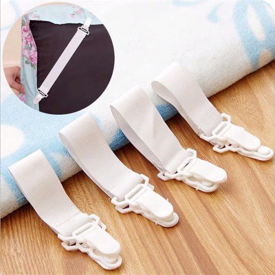 Bed Sheet Holder Straps, Adjustable Bed Sheet Fastener and 2 Way Mattress  Cover Holder Fasteners with Duty Grippers Clip