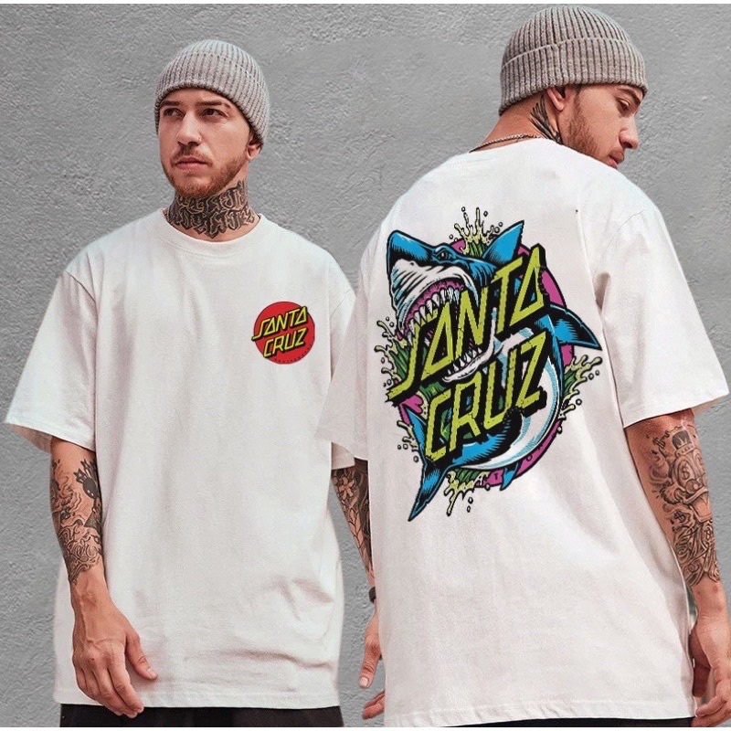 Santa Cruz T shirt For Men Back Printing Korean Fashion Over Size