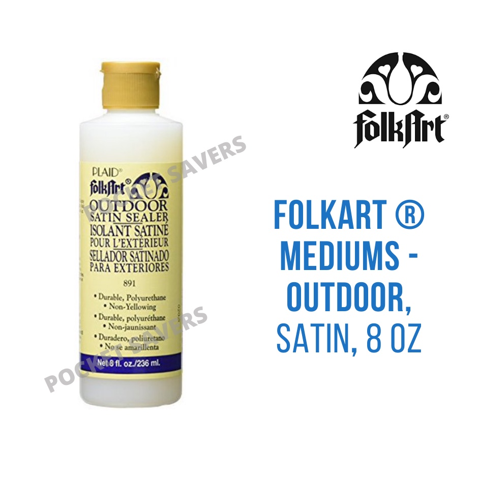 FOLKART Medium & Varnish 2 oz 8 oz (Satin, Textile, Outdoor Sealer