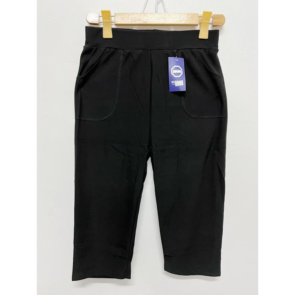 Pants 3/4 tokong capri plain plus size for women fits size 28-34 waistline