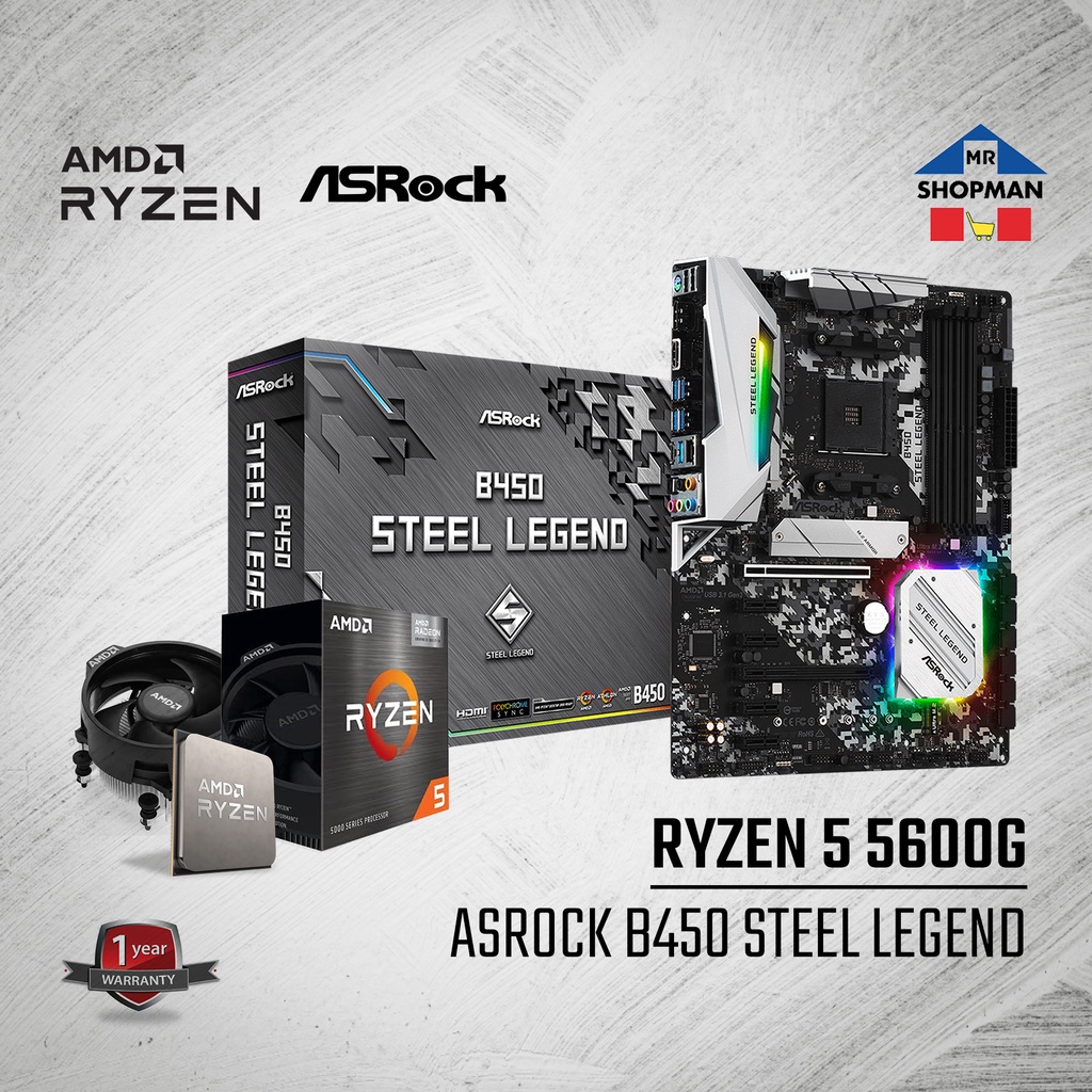 Amd Ryzen 5 Asrock B450 Steel Legend Amd Motherboard AMD Ryzen