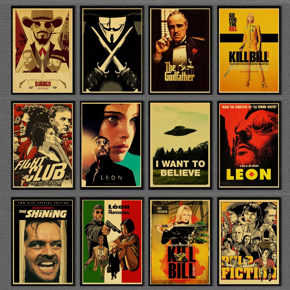 Classic Movie Fight Club/pulp Fiction/shining/kill Bill Poster