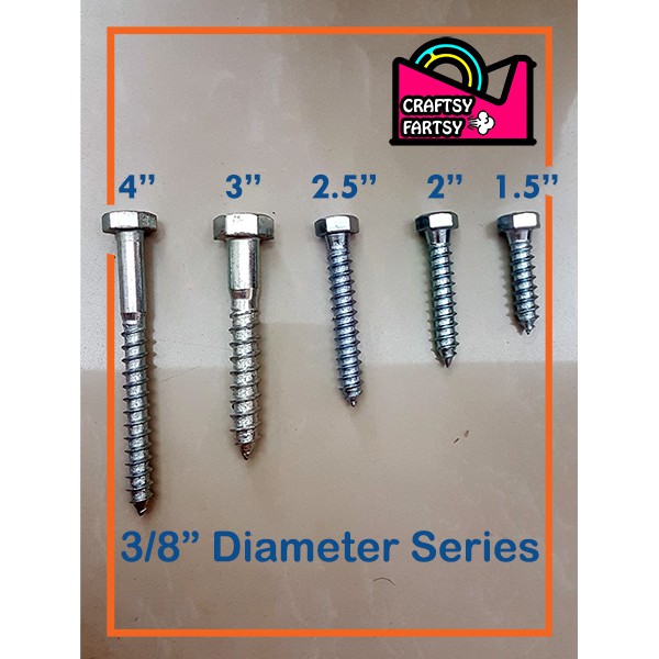 (PER PIECE) Lag Screw / Log Screw 3/8" Diameter Series Shopee Philippines