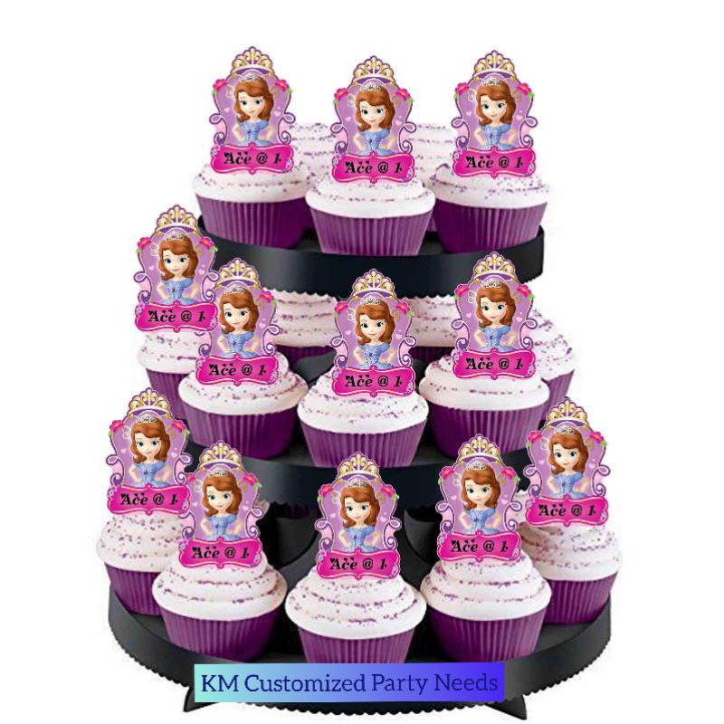Sofia the First Customized Cupcake Topper (with name and age) | Shopee ...