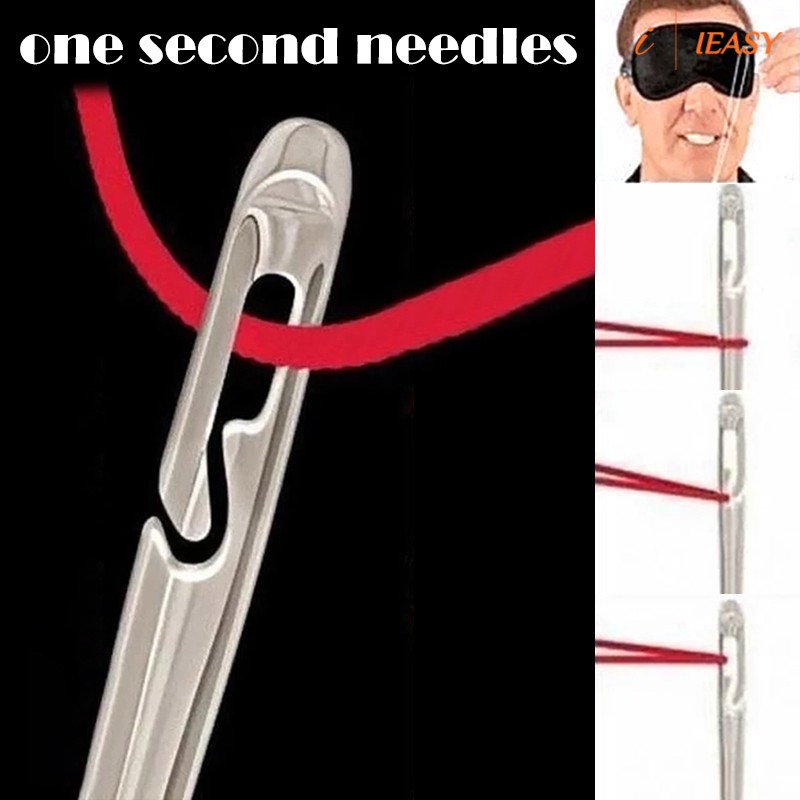 30 Pcs Stainless Steel Self-Threading/Darning Needles | Medium-Long Eye, Sharp Tip For Sewing & Repair