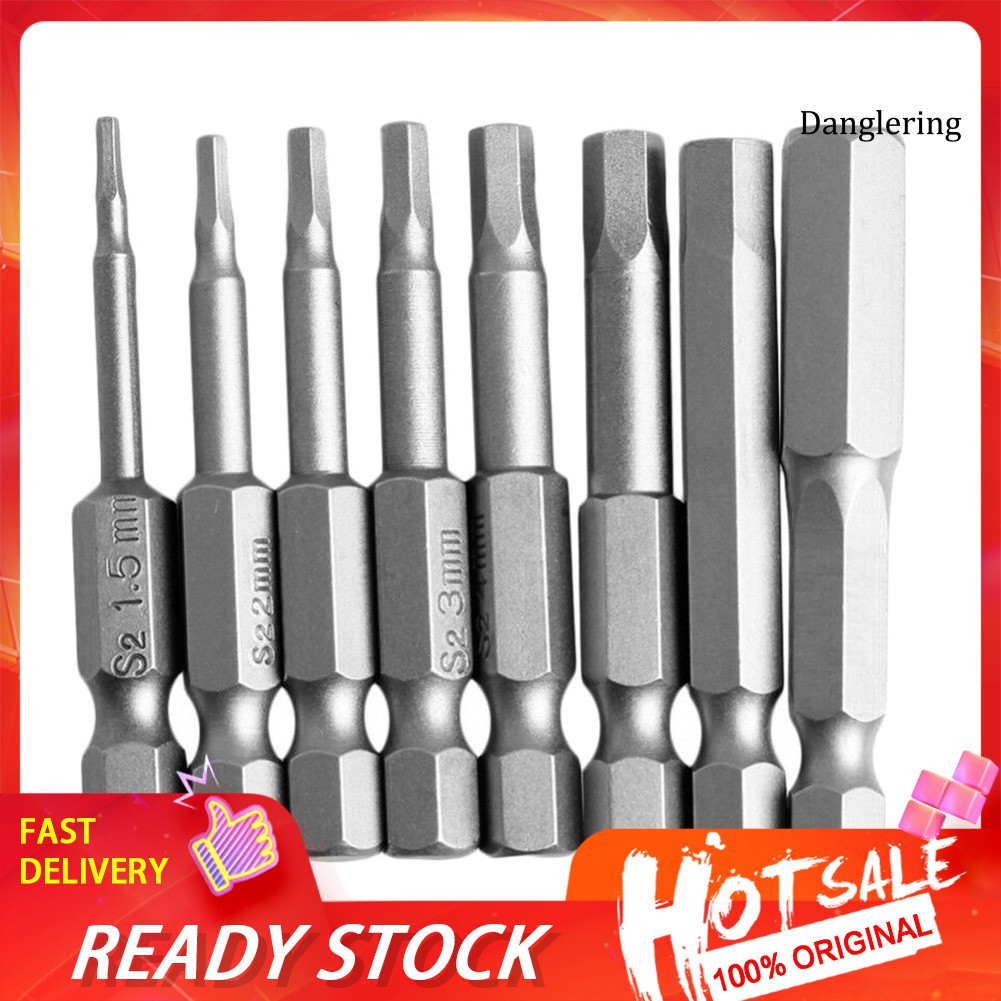 WJ/8Pcs Hexhead Allen Bit Set Quick Change Connect Driver Power Drill ...