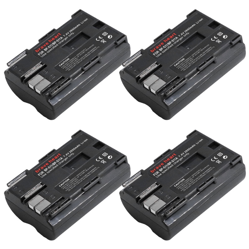 BP-511 BP-511A 2650mAh Camera Battery BP511 BP 511 For Canon EOS 40D ...