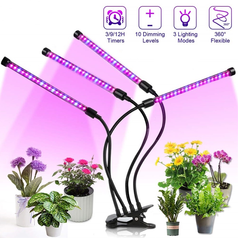 LED Plant Grow Light Timer Phyto Lamp Plants Full Spectrum Dimmable ...