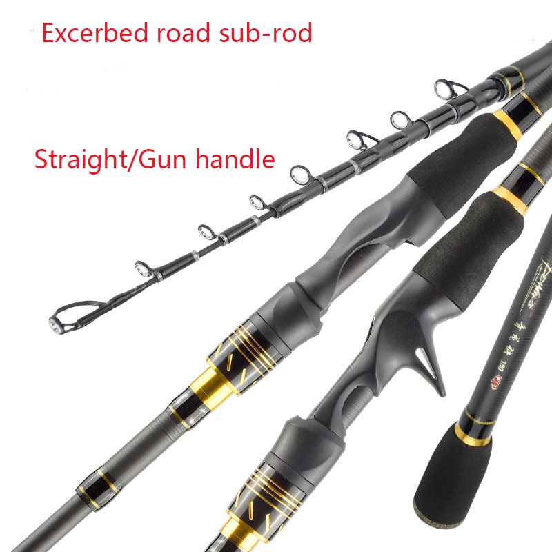 Straight/Gun Handle Telescopic Fishing Rod MH Tune Excerbed Road Fishing Rod  Carbon Fiber Fishing