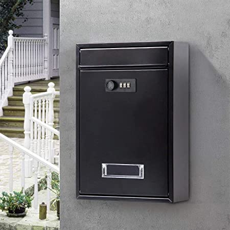Wall-Mount Mailboxes with Combination Lock, Lockable Weatherproof Post ...