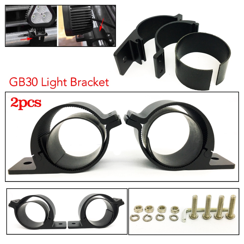 4PCS 1.75" Roll Cage Tube Mount Bracket Clamps For LED Work Lights – Black Aluminum