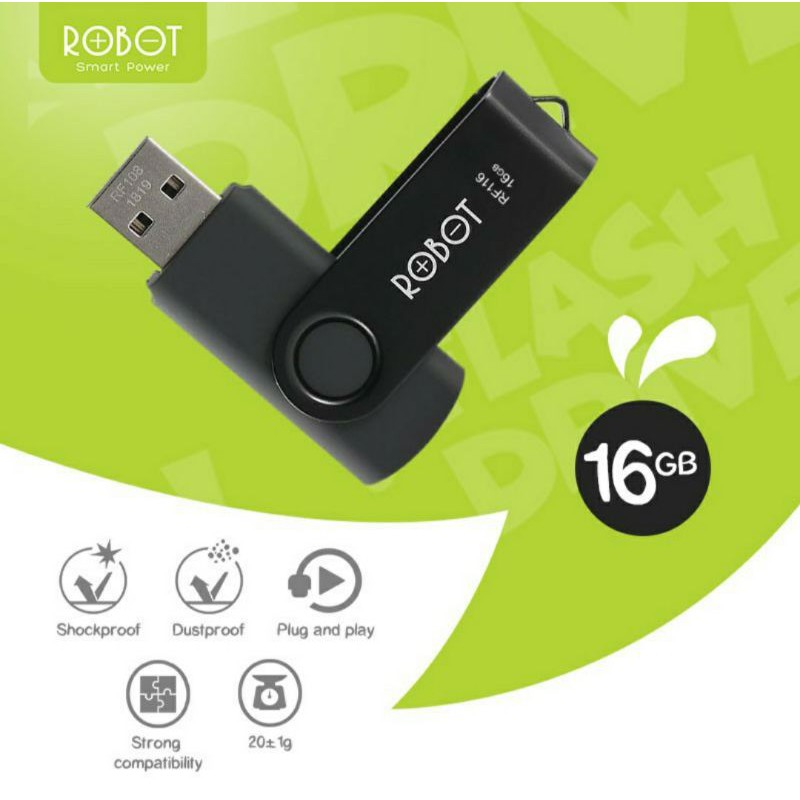 Robot RF116 16GB Flashdisk FlashDrive USB Drive Original - 1 Year ...