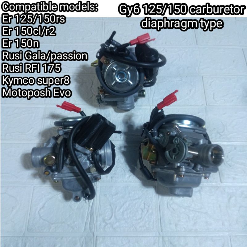Gy6 125 150 carburetor diaphragm type carburator Shopee Philippines