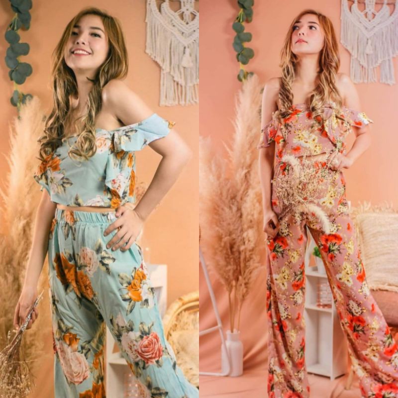 SUMMER TERNO Summer Outfit Beach Wear Beach Outfit Floral Terno SMALL TO SEMI LARGE Shopee Philippines
