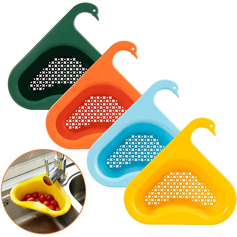 Swan Drain Basket Sink Multi-Functional Hanging Filtering Draining Rack ...
