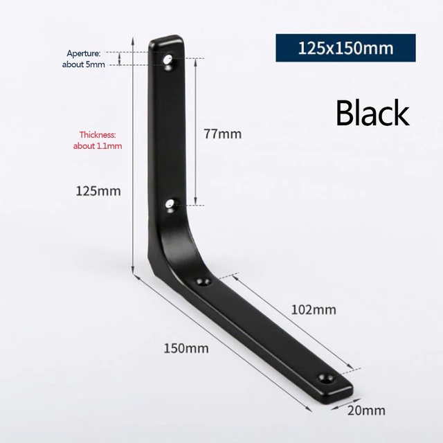 1Pc Steel Shelf Bracket Wall L-shaped Fixed Bracket Hardware Bracket ...