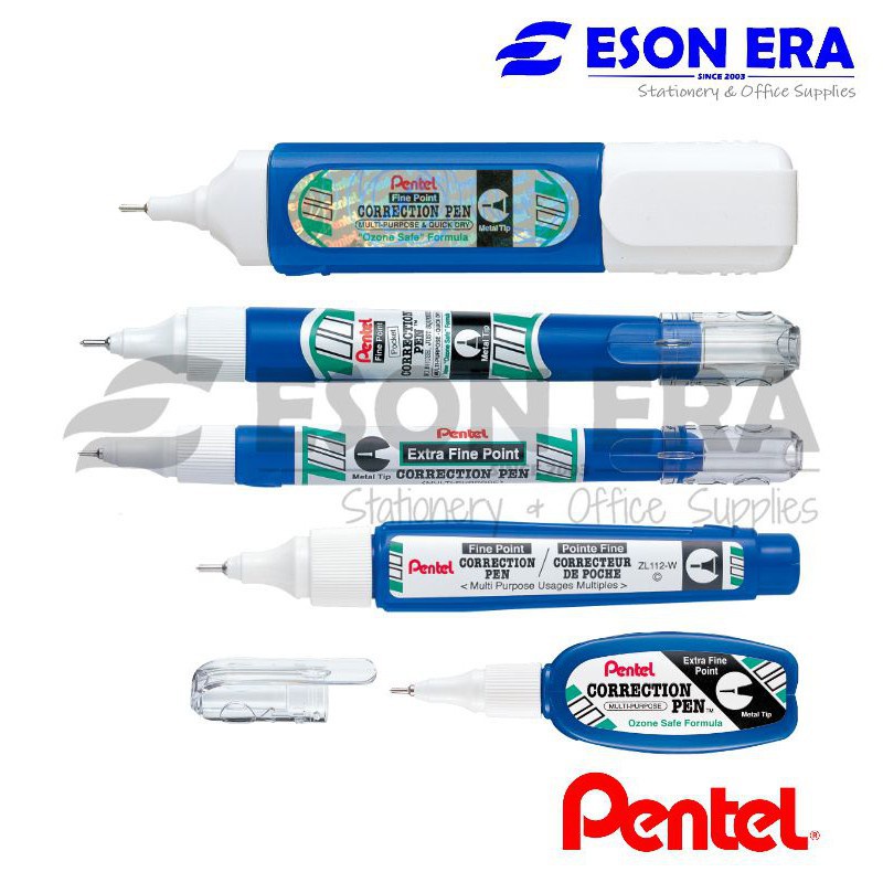 Pentel ZL31-W Fine Point Tip Correction Pen Fluid 12 Ml Multi