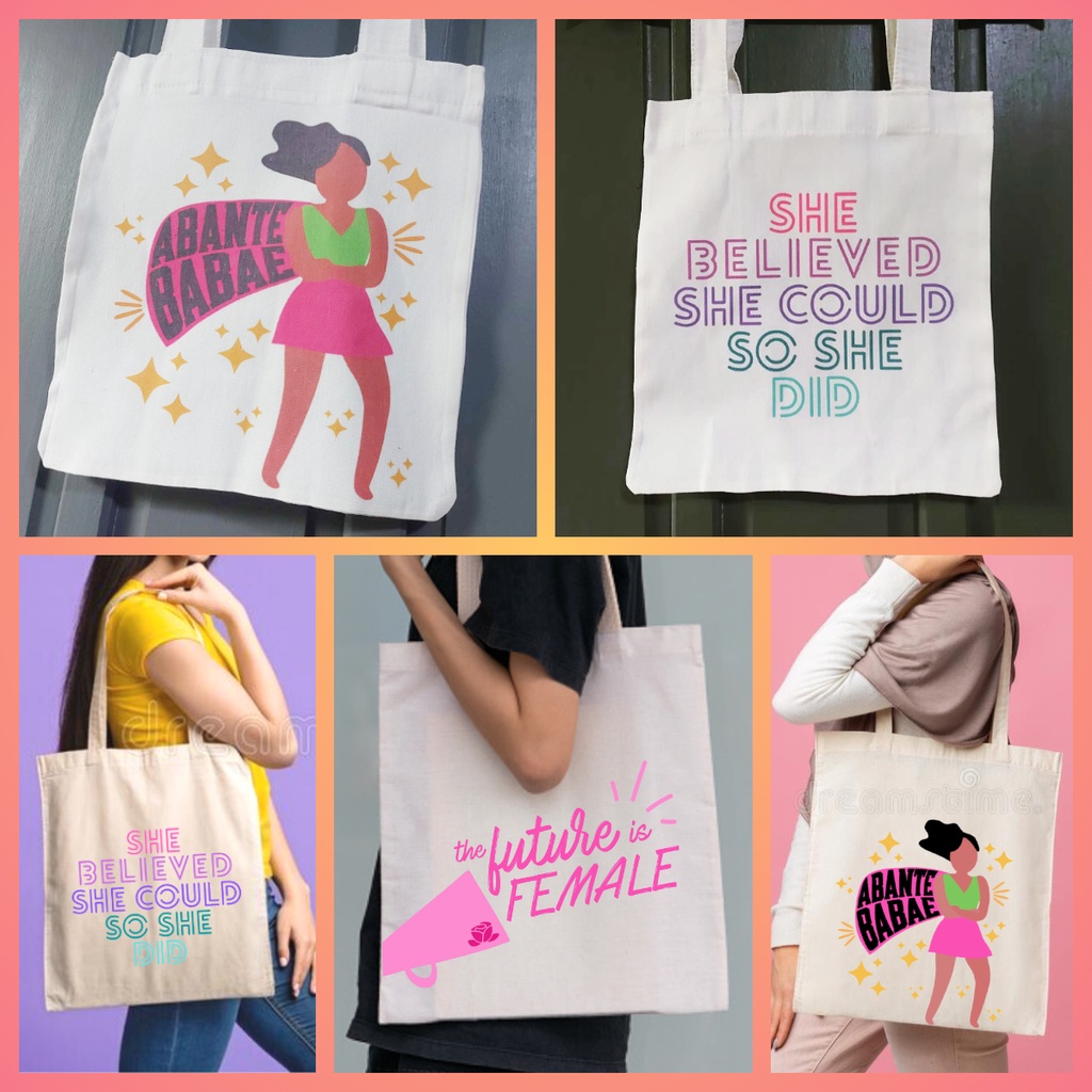 GIRL POWER ZIPPER TOTEBAGS Women Empowerment Canvas Totes Future is ...
