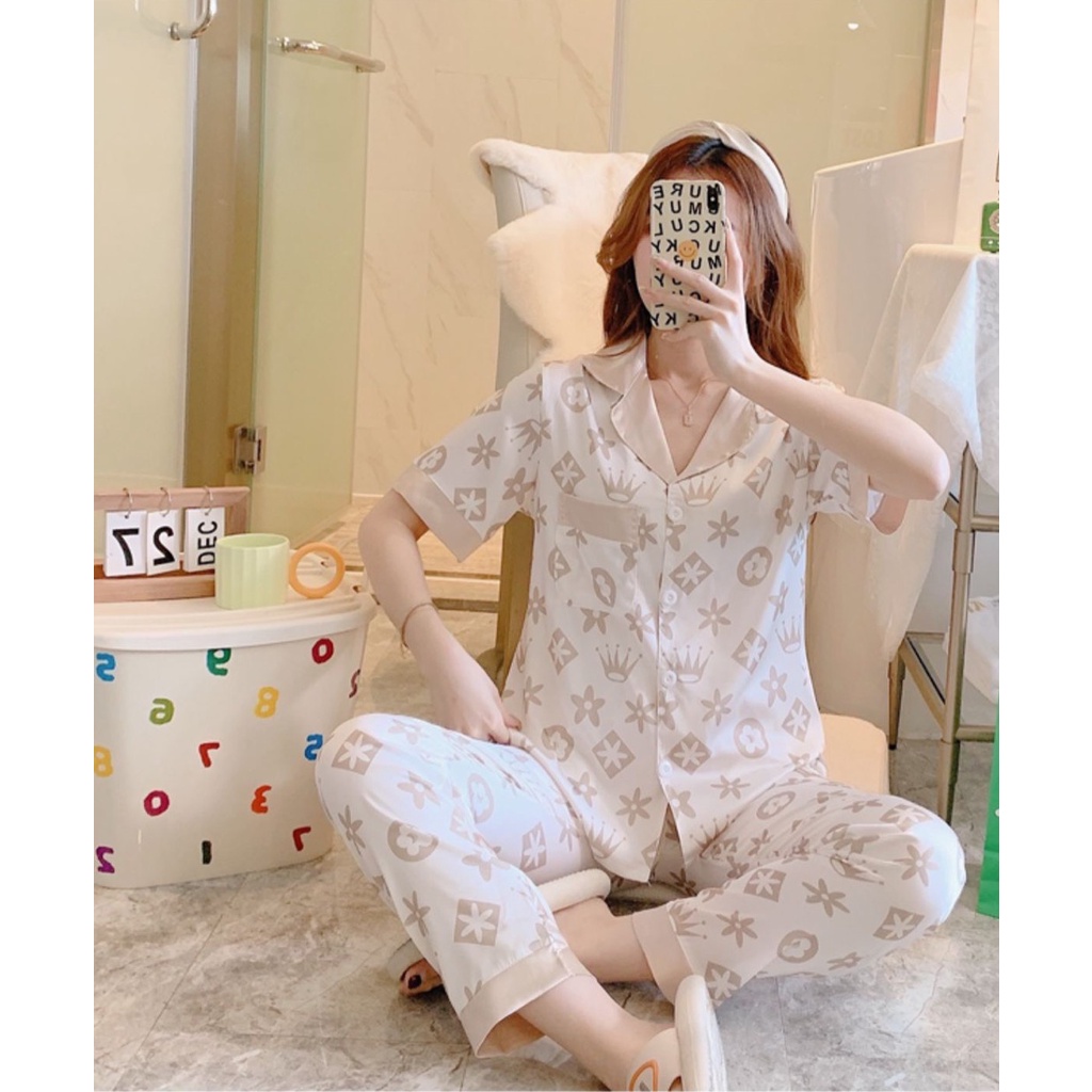 2020 pajamas women spring and autumn sexy cute girls ice silk home wear thin short long sleeve silk Shopee Philippines